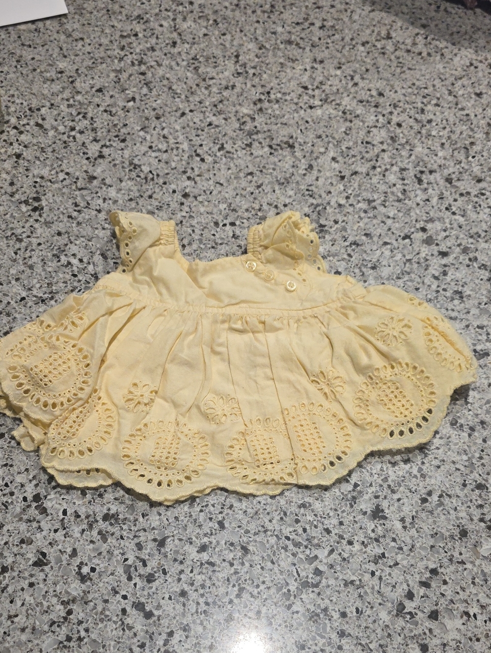 GAP Yellow Eyelet Baby Top with Scalloped Hem